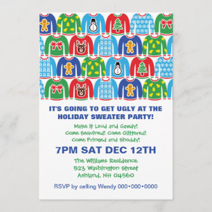 Tacky Helgdag Sweater Party Ugly Sweater Inbjudningar