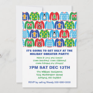 Tacky Helgdag Sweater Party Ugly Sweater Invatio Inbjudningar