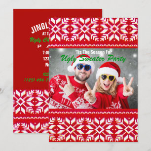 Tacky jul Ugly Sweater Party Inbjudningar