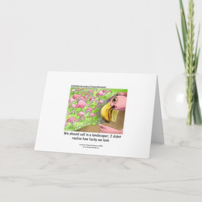 Tacky Rosa Flamingos Funny hälsningskort Kort (Framsida)