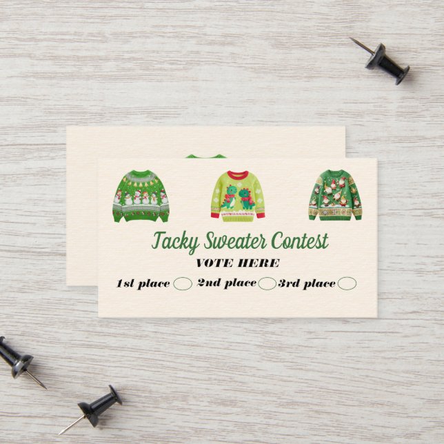 Tacky Sweater Contest Voting Cards (Fram/Back In Situ)