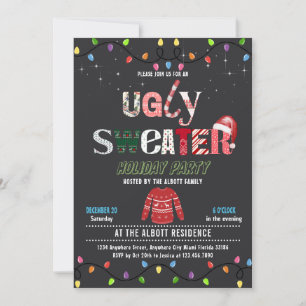 Tacky Ugly God Jul Helgdag Sweater Party Inbjudningar