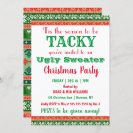 Tacky Ugly Sweater jul Party Inbjudningar
