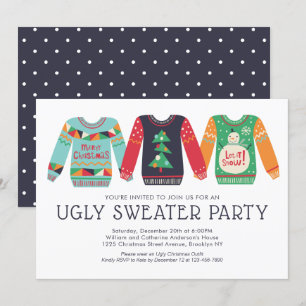 Tacky Ugly Sweater-Julfesten Retro Inbjudningar