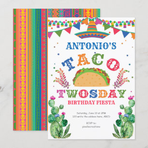 Taco 2:a födelsedagen, Fiesta, Taco Twosday Inbjudningar