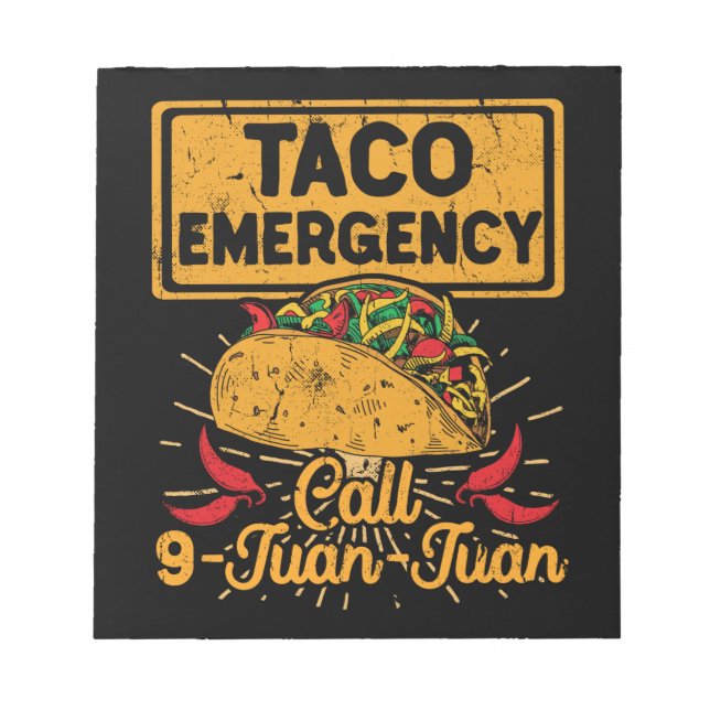 Taco Akut Call 9 Juan Cinco De Mayo Anteckningsblock (Framsida)