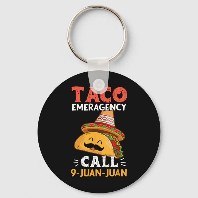 Taco Akut Call 9 Juan Funny Cinco De May Nyckelring (Framsida)