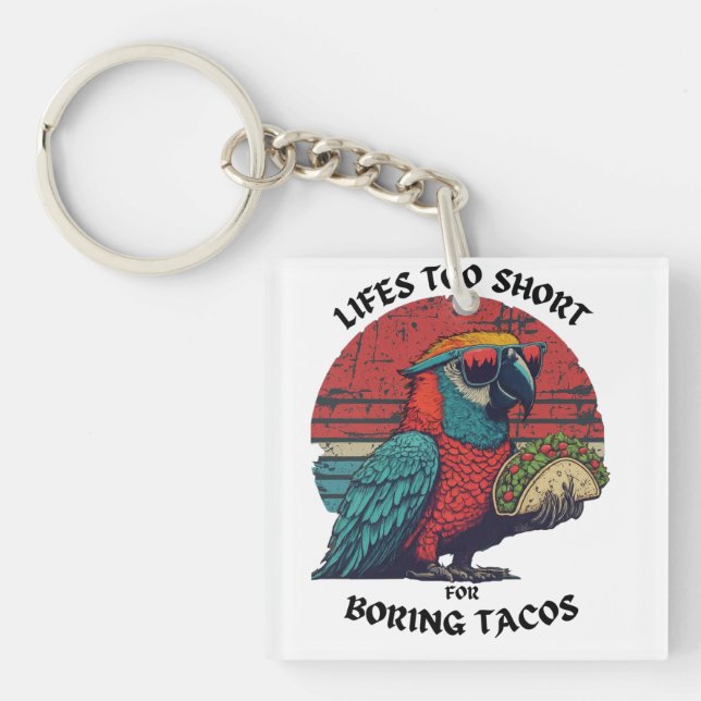 Taco Älskare Gift Retro Spicy Parrot Lifes to Kort (Framsidan)