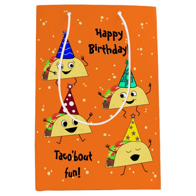 Taco Älskare Medium Birthday Gift Bag (Framsidan)