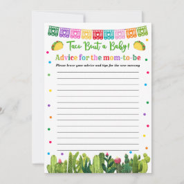 Taco Baby Shower Advice för Mamman Game Rådkort