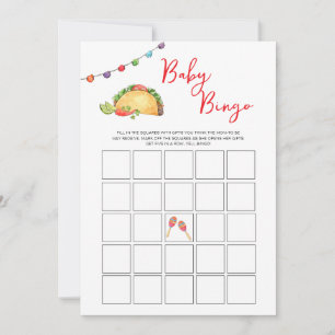Taco Baby Shower Bingo spel Inbjudningar