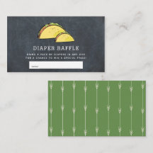 Taco Baby Shower Chalkboard Diaper Raffle Biljett