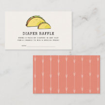 Taco Baby Shower Rosa Diaper Raffle Biljett