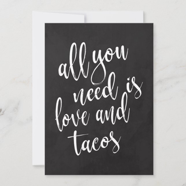 Taco bar prisvärd kritskriftsbröllopsskylt (Framsida)