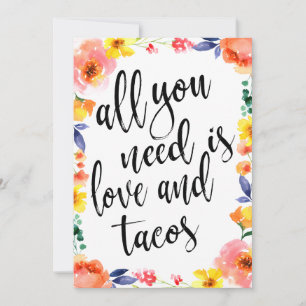 Taco bar prisvärt boho blommig skylt