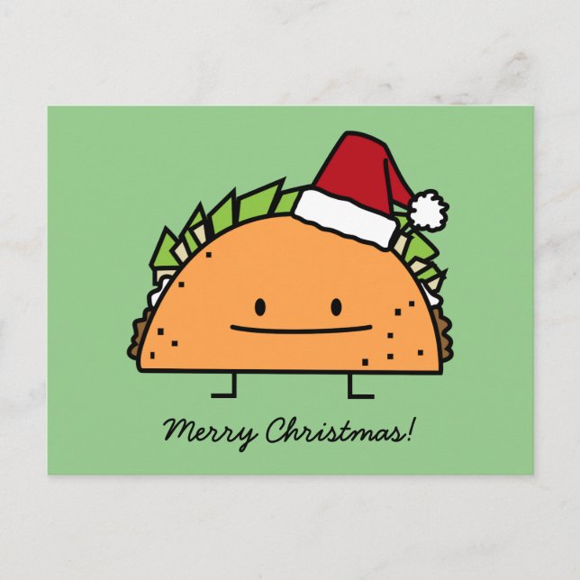 Taco bar Santa Hat-snäckan kött salsa Helg Vykort (Framsida)