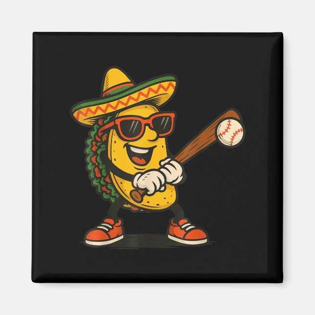 Taco baseboll cinco de mayo  magnet (Framsidan)