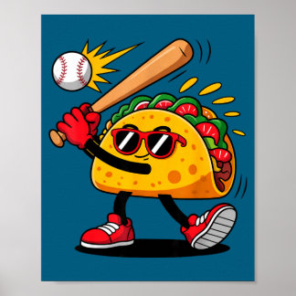 Taco baseboll mexikansk cinco de mayo män barn poster