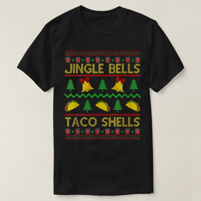 Taco Bell Jingle Bell Taco Shells Funny Christmas  T Shirt (Design framsida)