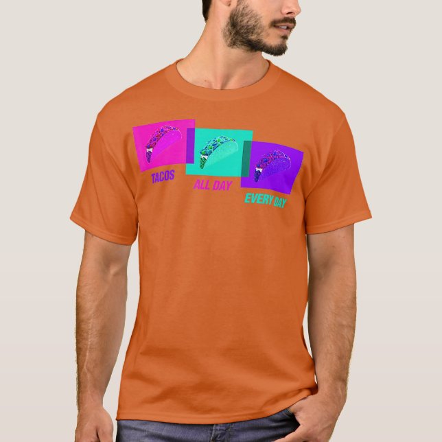 Taco Bell Tacos hela dagen T Shirt (Framsida)