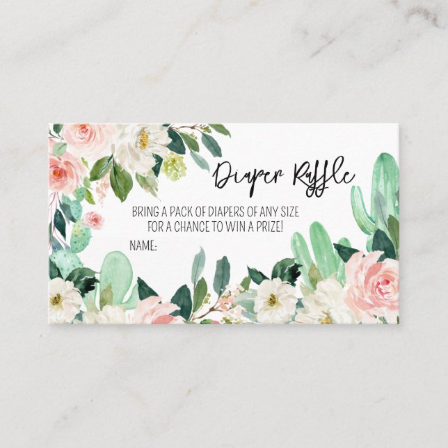 Taco Bout a Baby Baby Shower Diaper Raffle Visitkort (Framsida)