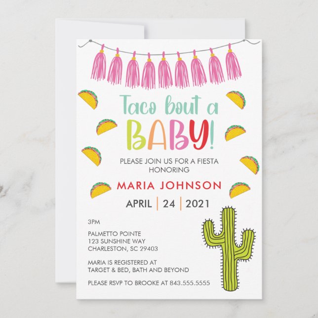 Taco Bout A Baby Baby Shower-inbjudan Inbjudningar (Framsida)