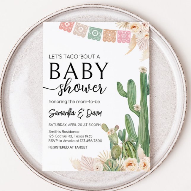 Taco Bout A Baby Baby Shower Inbjudningar (Boho Fiesta Baby Shower Invitation)