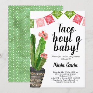 Taco Bout A Baby babyskabinbjudan Inbjudningar
