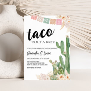 Taco Bout A Baby Boho Baby Shower Inbjudningar