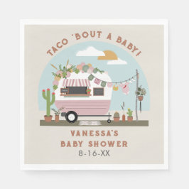 Taco Bout A Baby Boho Camper Girl Baby Shower Pappersservett