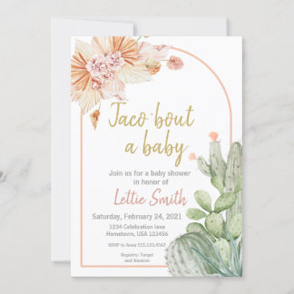 Taco "Bout a Baby, Fiesta Baby Shower bjudande inb Inbjudningar