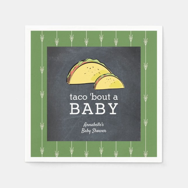 Taco Bout a Baby Fiesta Baby Shower Papper Pappersservett (Framsidan)