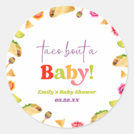 Taco Bout A Baby! Fiesta Baby Shower Runt Klistermärke