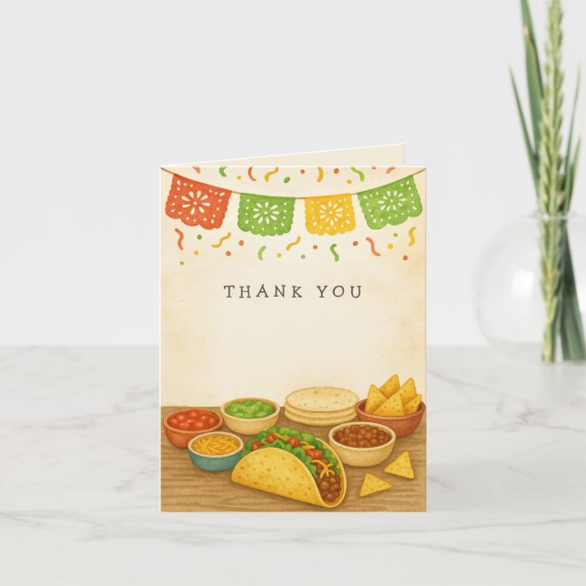 Taco Bout A Baby Fiesta Baby Shower Tack för ditt  Kort (Framsida)