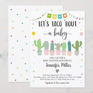 Taco Bout A Baby Fiesta Cactus Baby Shower Inbjudningar