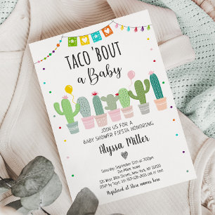 Taco Bout A Baby Fiesta Cactus Baby Shower Inbjudningar