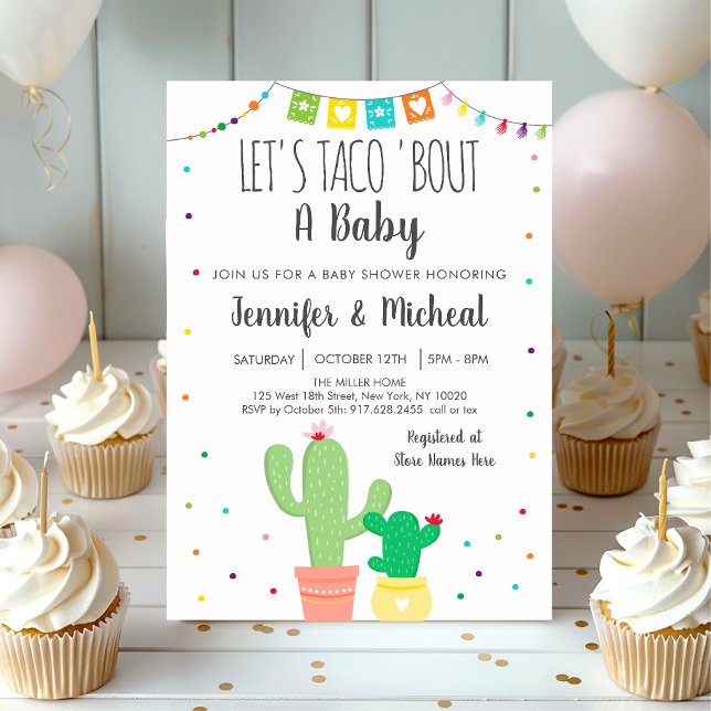Taco 'Bout A Baby Fiesta Cactus Baby Shower Inbjudningar (Skapare uppladdad)