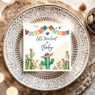 Taco Bout a Baby Fiesta Watercolor Cactus Shower Pappersservett
