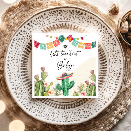 Taco Bout a Baby Fiesta Watercolor Cactus Shower Pappersservett