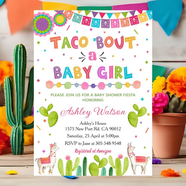 Taco 'Bout a Baby Girl Shower Invitation Inbjudningar (Skapare uppladdad)
