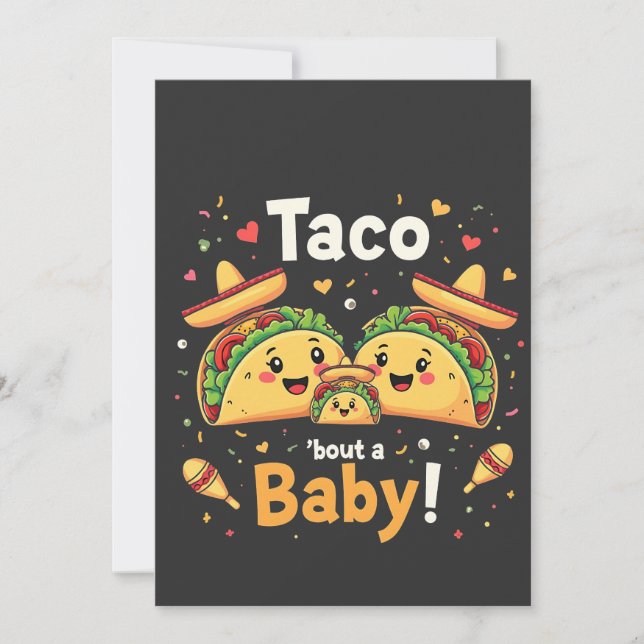 Taco Bout a Baby Gravid-meddelande Spara Datumet (Framsida)