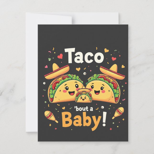 Taco Bout a Baby Gravid-meddelande Tack Kort (Framsida)