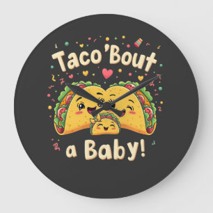 Taco "Bout a Baby Gravid Tao Cinco De Mayo Stor Klocka