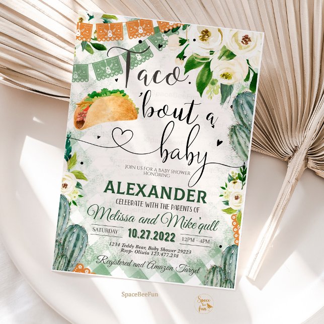 Taco 'Bout A Baby inbjuder Fiesta Baby Shower Inbjudningar (Taco 'Bout,A Baby invite,Invitation,Editable Fiesta,Baby Shower,Cactus Cinco,de Mayo Tropical,Mexica)