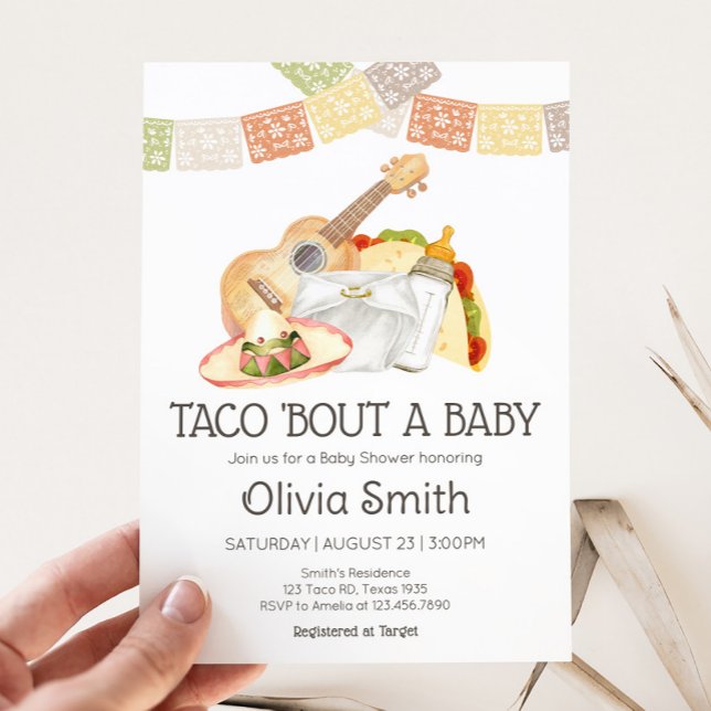 Taco 'Bout A Baby, Mexican Baby Shower Inbjudningar (Taco 'Bout A Baby Mexican Fiesta Baby Shower Invitation)