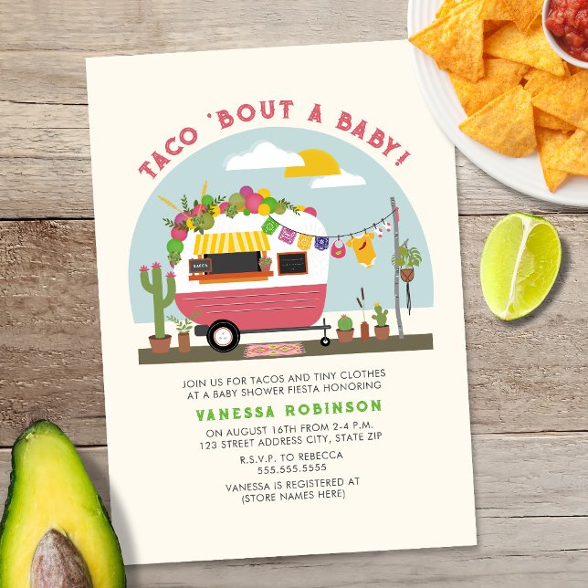 Taco Bout A Baby Shock rosa Baby Shower Inbjudningar (Skapare uppladdad)