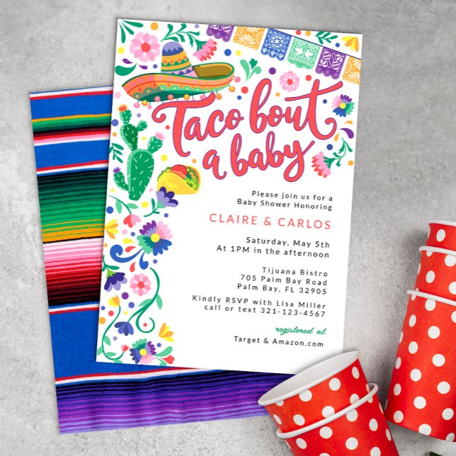Taco 'Bout a Baby Shower bjudning - Vibrant Fies' Inbjudningar (Taco Bout Baby Shower Invite)