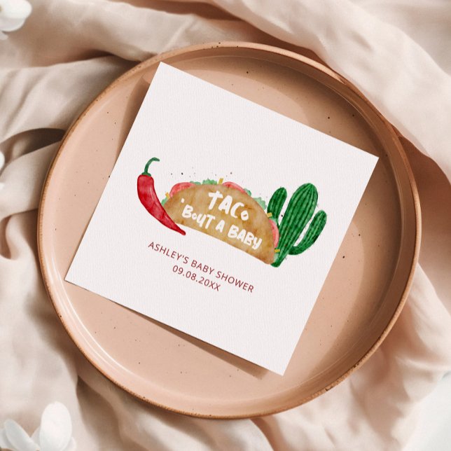 Taco 'Bout a Baby Shower Fiesta Personlig Pappersservett (Skapare uppladdad)