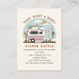 Taco Bout A Baby Shower Rosa Diaper Raffle Tilläggskort