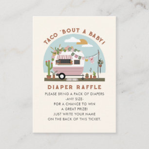 Taco Bout A Baby Shower Rosa Diaper Raffle Tilläggskort